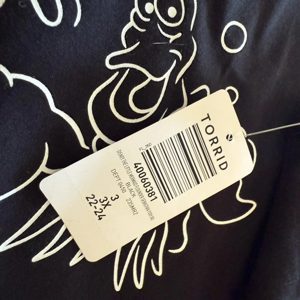 Torrid Black Top with White Fish Design - Picture 2 of 5